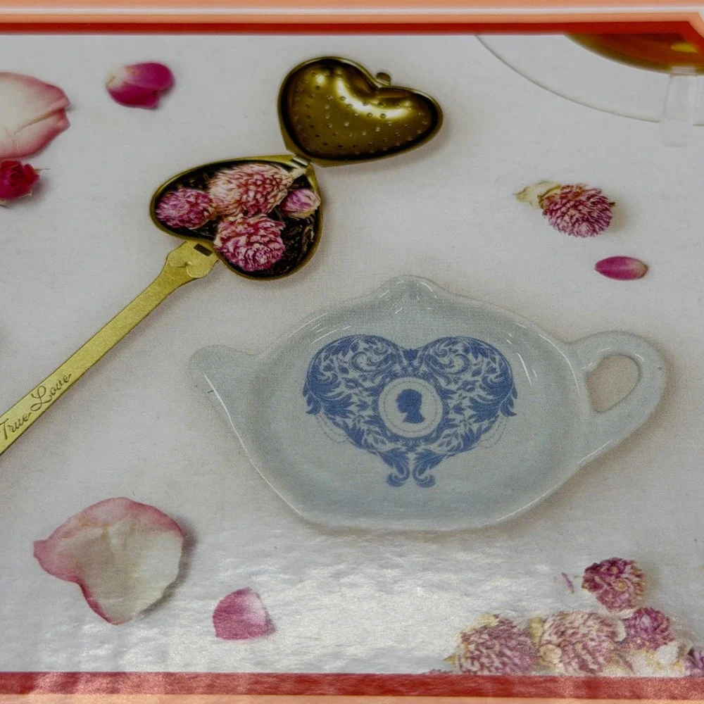 Bridgerton  Blue Floral Tea Steeper and Cream & Sugar Set Regencycore Tea Party